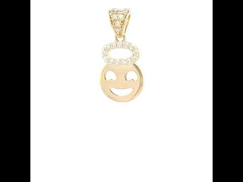 14K Gold Cubic Zirconia Pendant