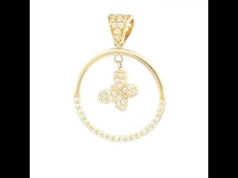14K Gold Cubic Zirconia Pendant