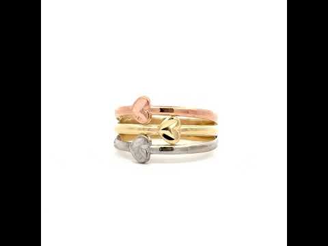 10K Tri-Color Gold Womens Semanario Hearts Ring