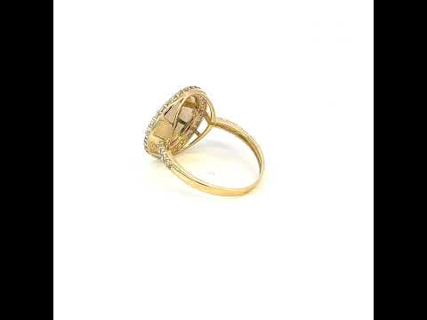 10K Yellow Gold Womens Cubic-Zirconia St. Jude Saints Religious Ring