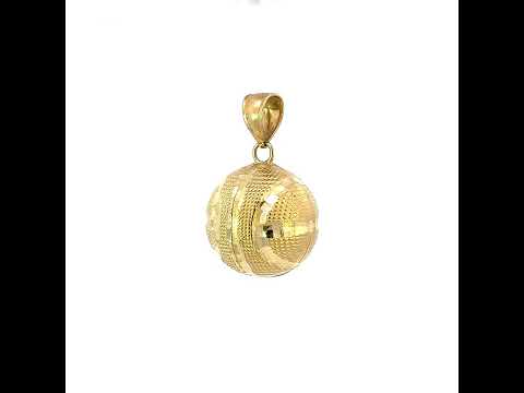 10K Yellow Gold Mens Basket Ball Sports Charm Pendant