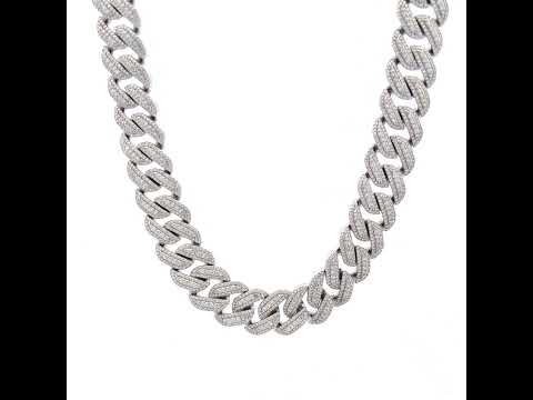 925 Sterling Silver 11.00ct Moissanite Miami Cuban Chain Bracelet 12mm 8.5 Inches