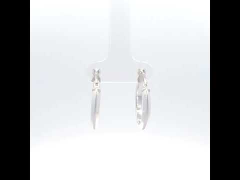 925 Sterling Silver Womens Knife Edge Hoop Earrings