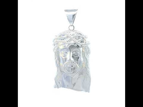 925 Sterling Silver Mens Jesus Religious Charm Pendant