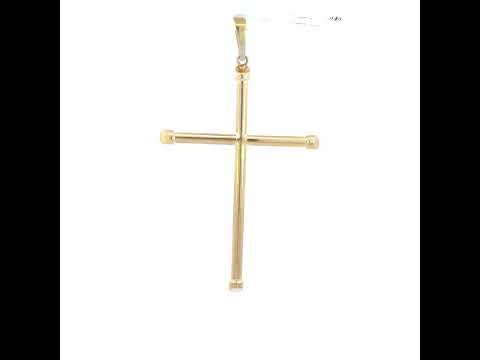 10K Yellow Gold Mens Cross Religious Charm Pendant