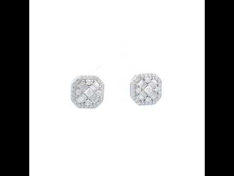 925 Sterling Silver Womens 0.98ct Moissanite Fashion Stud Earrings