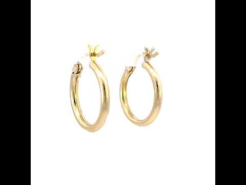 10K Yellow Gold Womens Ultra Light Round Tube 2mmx15mm Hinged Hoops Huggies