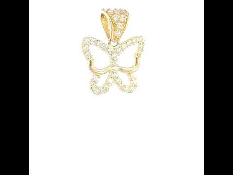 14K Gold Cubic Zirconia Pendant