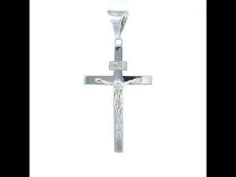 925 Sterling Silver Unisex INRI Crucifix Cross Religious Charm Pendant