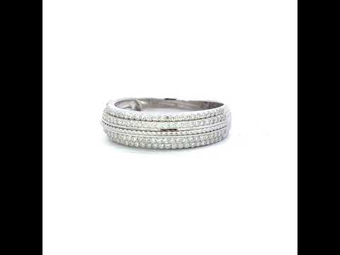 925 Sterling Silver Womens 0.59ct Moissanite Fashion Wedding Band Ring Size 6