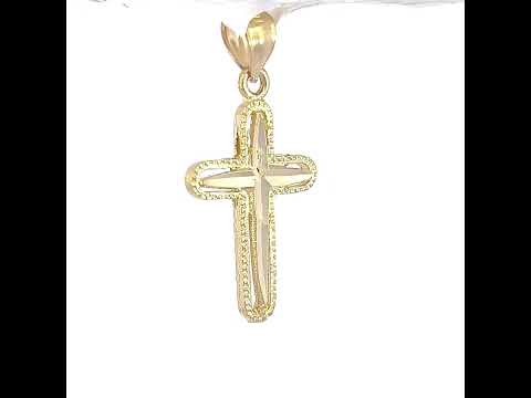 10K Yellow Gold Womens Mens Unisex Cross Religious Charm Pendant
