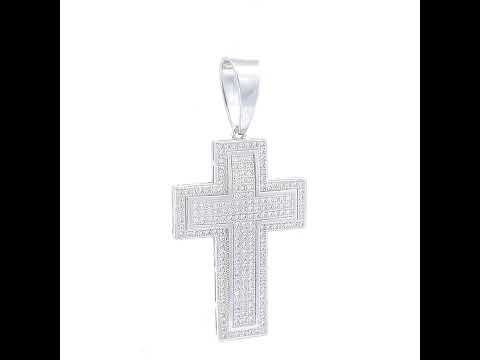 925 Sterling Silver Mens 1.04ct Moissanite Cross Religious Charm Pendant