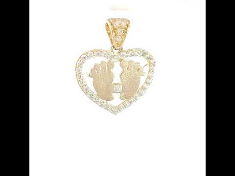 14K Gold Cubic Zirconia Pendant