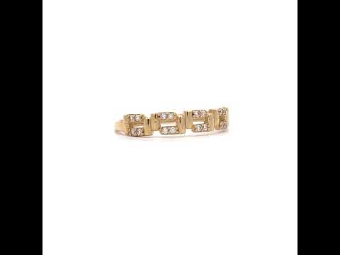 10K Yellow Gold Womens Cubic-Zirconia Fashion Ring