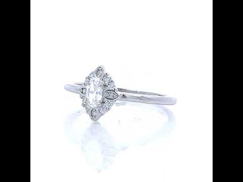 925 Sterling Silver Womens Oval Round Cubic-Zirconia Fashion Engagement Ring Size 8