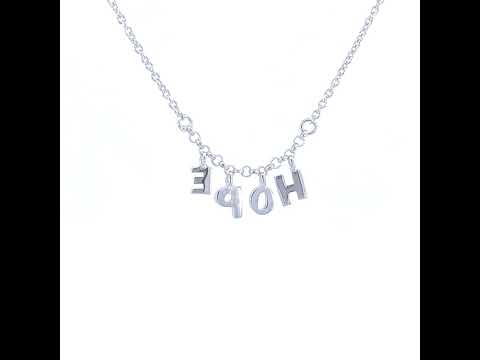 925 Sterling Silver Womens HOPE Charm Necklace