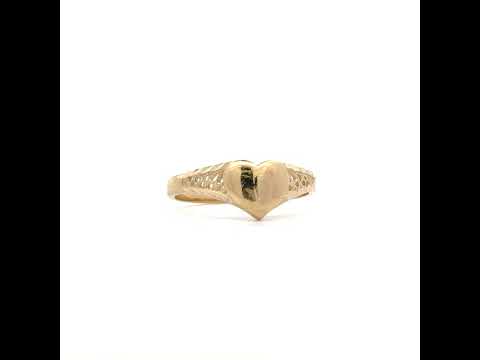 10K Yellow Gold Womens Heart Ring