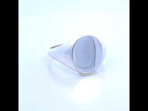 925 Sterling Silver Unisex Oval Head Signet Ring Size 9