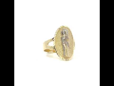 10K Two-tone Gold Women St. Jude Religious Ring