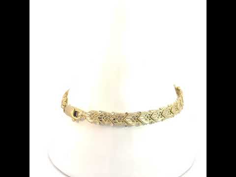 10K Yellow Gold Womens 15 Anos Quinceanera Charm Bracelet