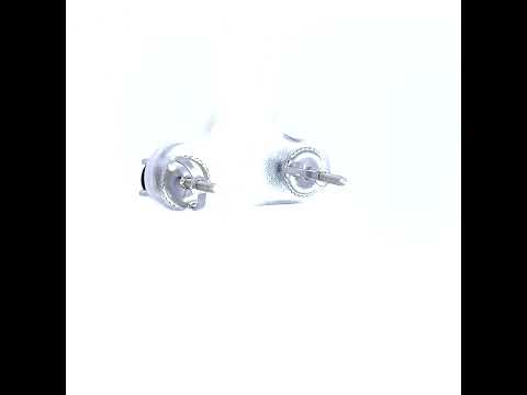 925 Sterling Silver Unisex Black Cubic-Zirconia 5mm Solitaire Stud Earrings