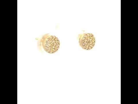 10K Yellow Gold Womens Cubic-Zirconia Fashion Stud Earrings