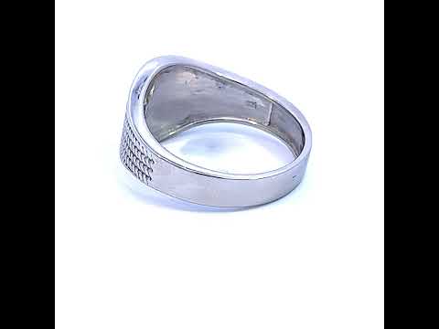 925 Sterling Silver Mens Black Enameled Square Head Fashion Ring