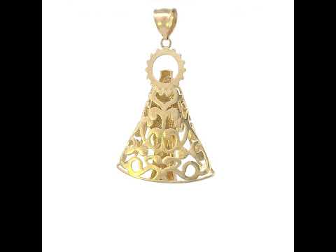 10K Yellow Gold Mens St. Barbara Religious Charm Pendant