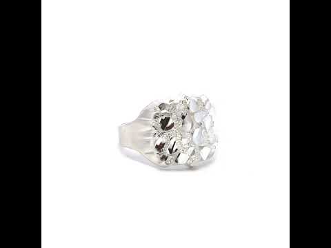 925 Sterling Silver Unisex Nugget Fashion Ring