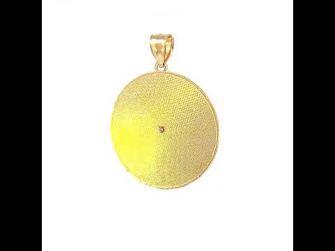 10K Gold Tri-Color Diamond-Cut Womens Mary Mis 15 Anos Quinceanera Charm Pendant