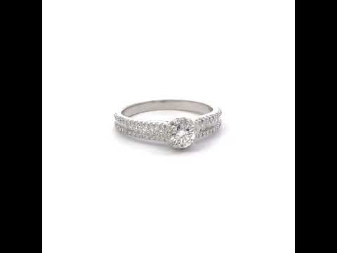 925 Sterling Silver Womens Round 1.27ct Moissanite Engagement Ring Size 9