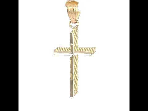 10K Yellow Gold Unisex Cross Religious Charm Pendant
