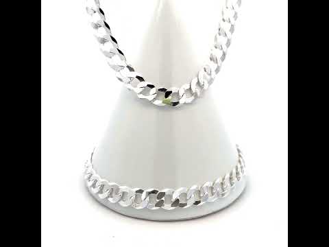 925 Silver Solid Super Flat Cuban Chain Silver 7.8mm-22