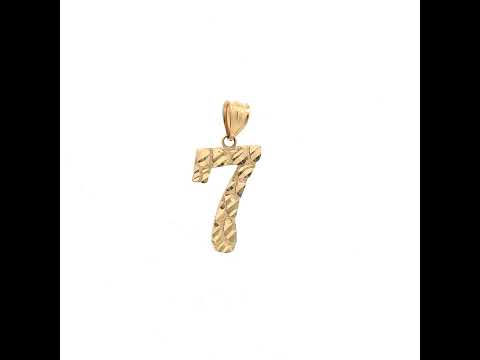 14K Gold Number "7" Pendant
