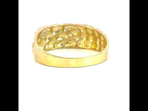 14K Yellow Gold Mens Nugget Fashion Ring