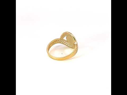 10K Yellow Gold Womens Cubic-Zirconia Evil Eye Good Luck Ring