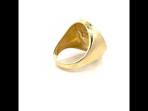 10K Two-tone Gold Mens Diamond-Cut Last Supper Religious Ring