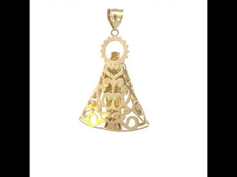 10K Yellow Gold Mens St. Barbara Religious Charm Pendant