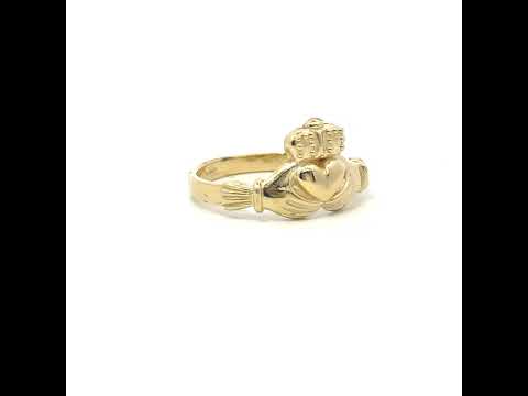 10K Yellow Gold Womens Claddagh Ring