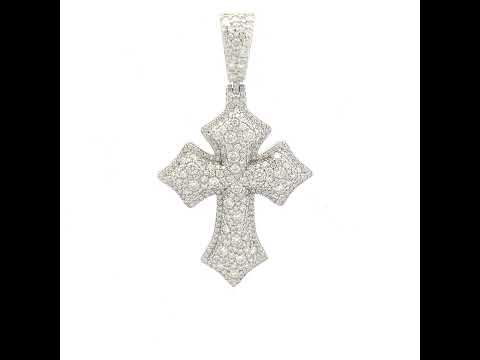 925 Sterling Silver Mens Moissanite Cross Religious Pendant