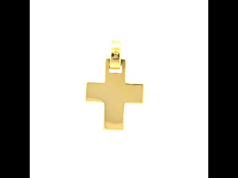 925 Sterling Silver Yellow-tone Unisex Without CZ Cross Religious Charm Pendant
