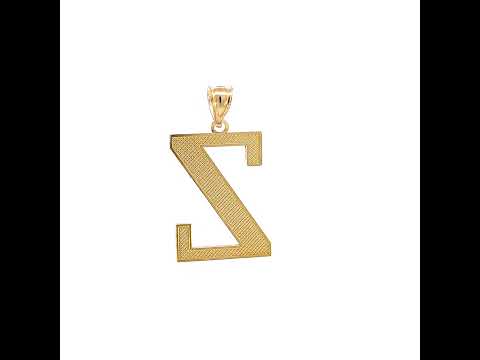10K Yellow Gold Unisex Initial Alphabet Z Charm Pendant