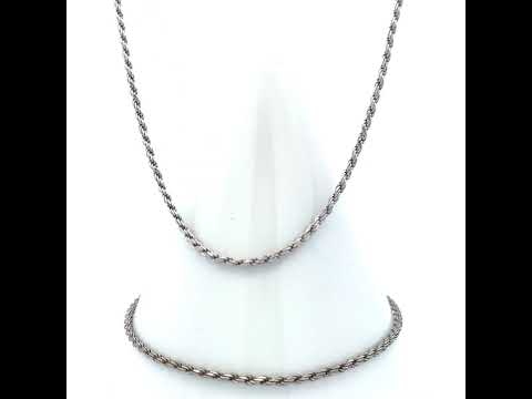 925 Silver Solid Rope Chain 2mm-8"
