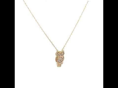 14K Gold Cubic Zirconia Necklace 18" (16"+2")