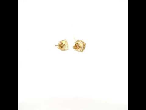 10K Yellow Gold Womens Baguette Round Cubic-Zirconia Fashion Stud Earrings