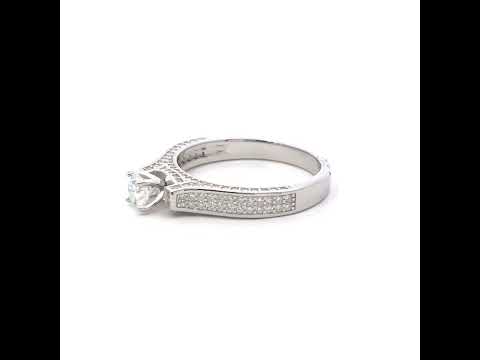 925 Sterling Silver Womens Round 1.23ct Moissanite Engagement Ring Size 8
