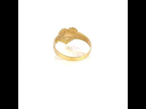 10K Two-Tone Gold Womens Textured 15 Anos Heart Band Ring