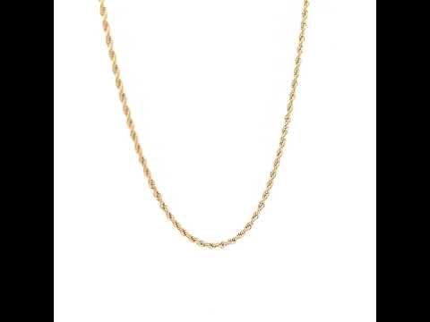 Yellow Stainless Steel Unisex 2mm 38 Inches Rope Fashion Chain Necklace