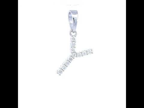 925 Sterling Silver Unisex 0.35ct Moissanite Initial Y Alphabet Charm Pendant