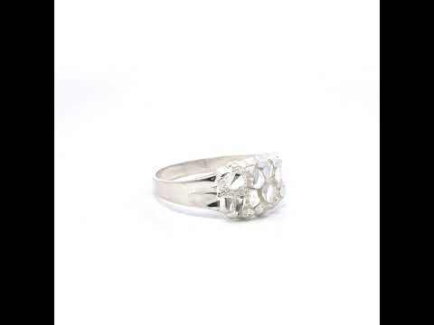 925 Sterling Silver Unisex Nugget Fashion Ring